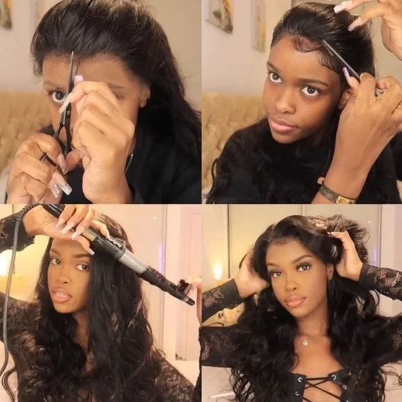 l 22BLACK BODY WAVY LaceFront Wigs NEW